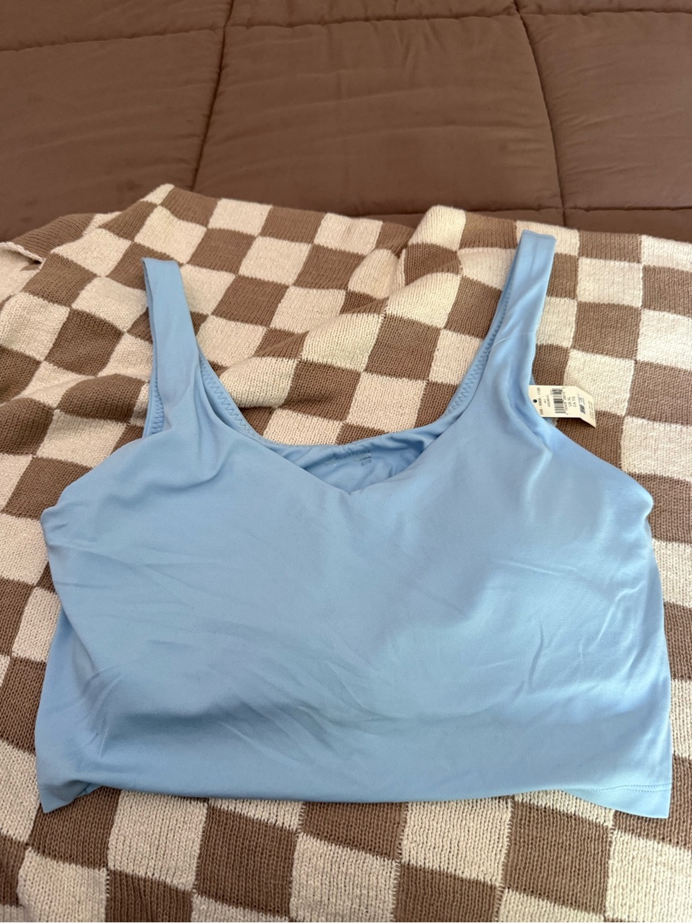 aerie Sky Blue Scoop Neck Cropped Tank